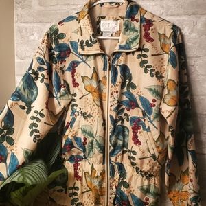 VTG Petite Sophisticate 100% Silk Bomber Jacket